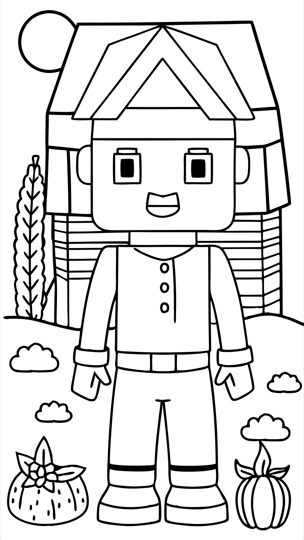 Página para colorear de Minecraft Villager